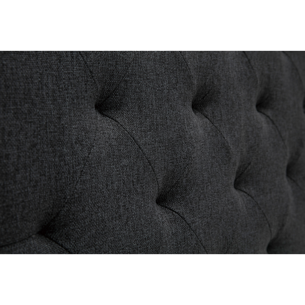 Tête de lit capitonnée en tissu gris foncé L140 cm ENGUERRAND