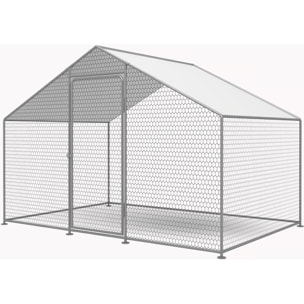 Enclos à poules 6 m² parc grillagé 2 x 3 x 2 M acier galvanisé