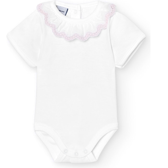 Body bebé manga corta cuello bolillo