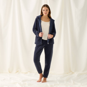 Chaqueta de chenilla con borreguito Esti color azul oscuro Poliéster