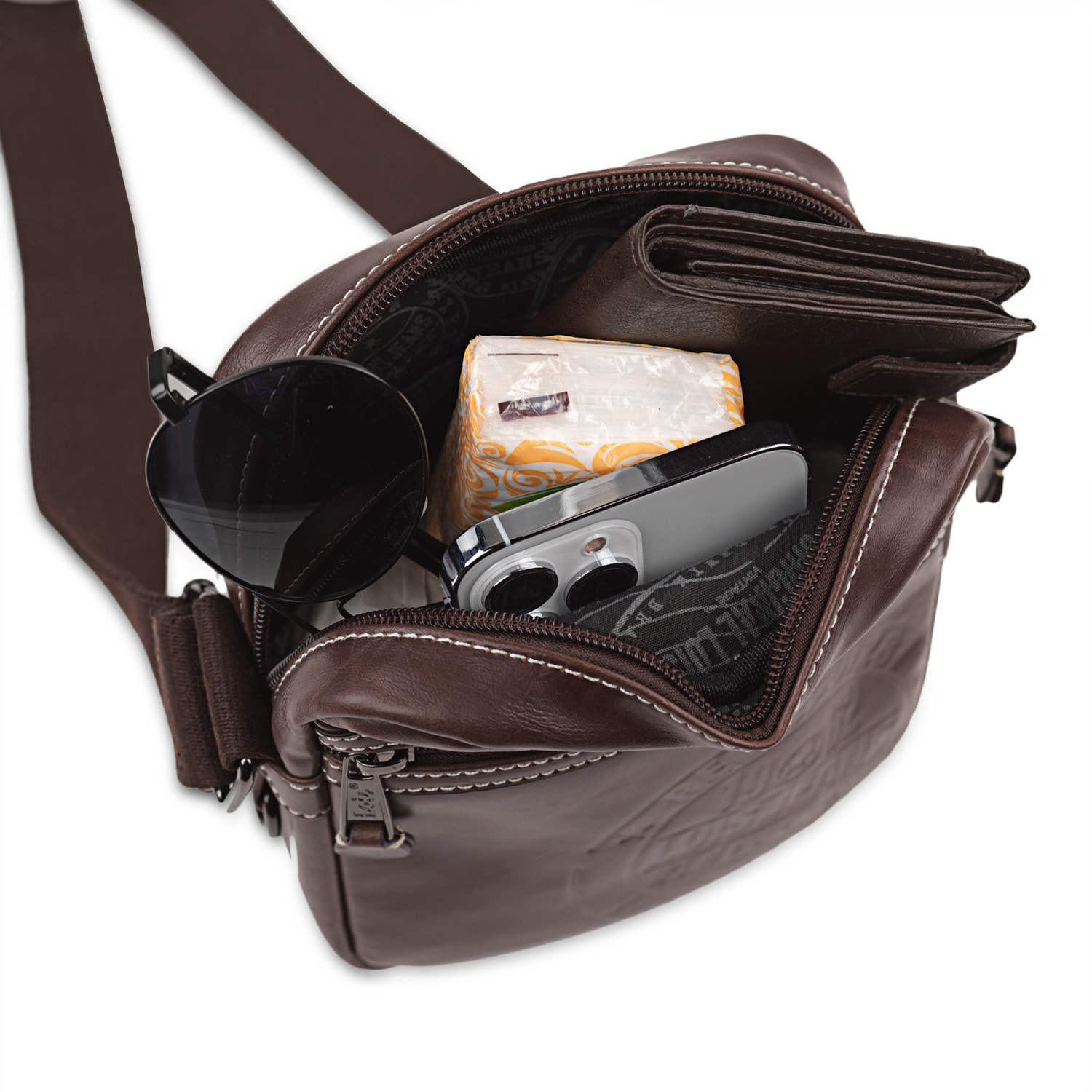 Bandolera Hombre Pu/Piel Lois Desert Marron