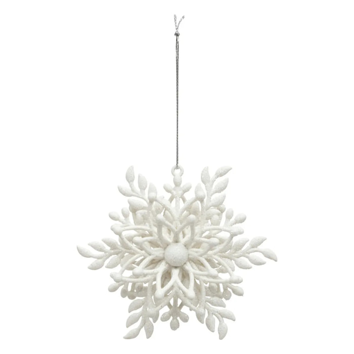 Décoration de sapin fleur 3D blanc 11cm