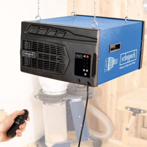 Purificateur d'air HDA-14 - 740 m³/h de capacité - 3 Niveaux de Filtration jusqu'à 1 μm - Contrôle à distance & Suspension murale - Pour atelier jusqu'à 400m² - SCHEPPACH - 5903001901