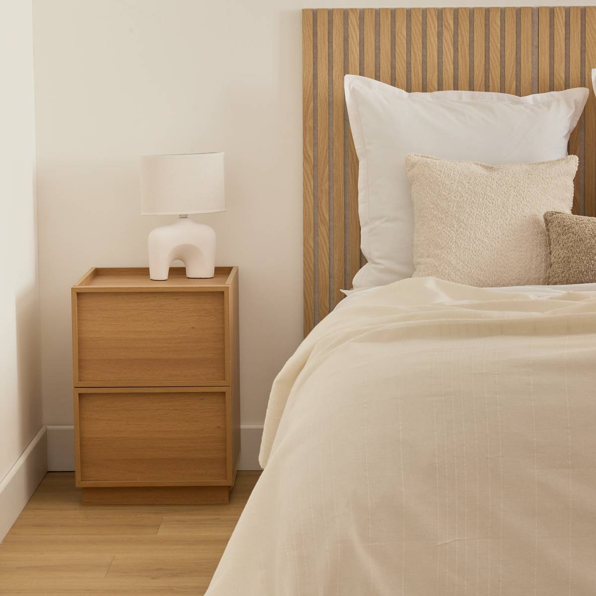 Table de chevet Framy 2 tiroirs en bois