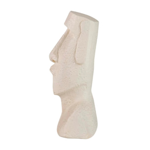 Figura Moai Cemento Blanco 17x11x26 Cm