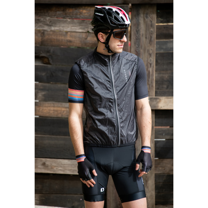 Guantes cortos de ciclismo unisex BLUEBALL Pavé Grip - Negro con arcoíris fino