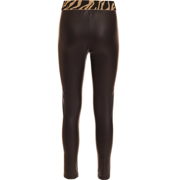 Just Cavalli Leggings in ecopelle con logo Just Cavalli in vita.