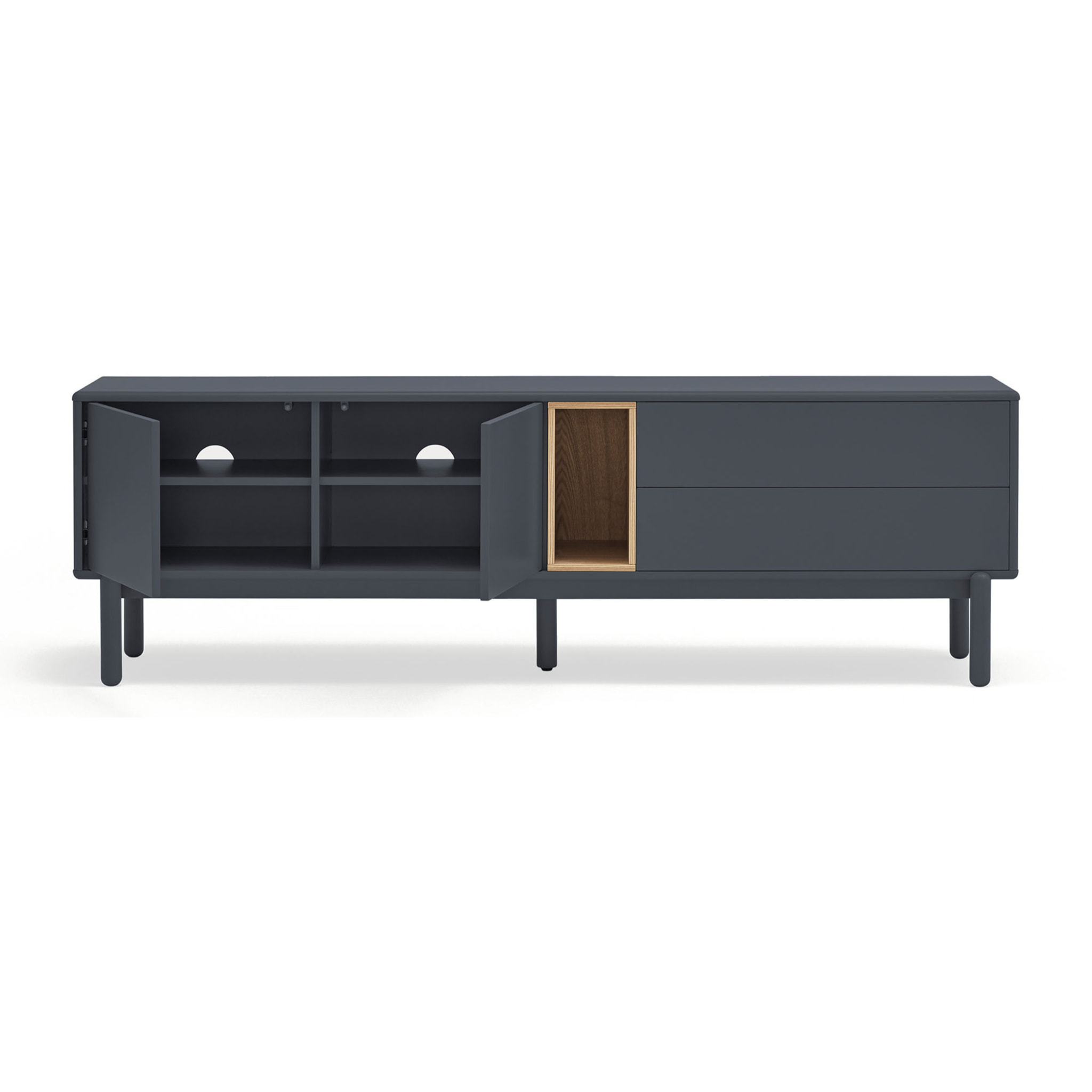 Mueble de televisión Corvo 2 puertas y 2 cajones de 180cm gris antracita