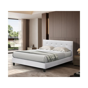 Lit double en pvc "Julia" - 160 x 200 cm - Blanc