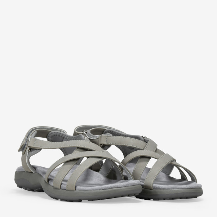 Sandalias de senderismo grises con cierre fácil