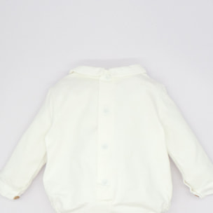 CAMISETA BODY CUELLO Y PUÑOS BLANCO