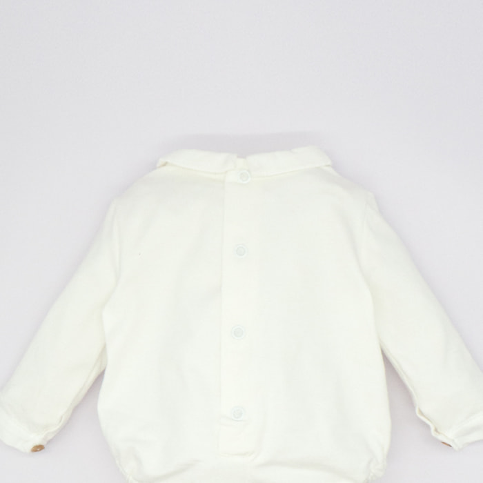 CAMISETA BODY CUELLO Y PUÑOS BLANCO