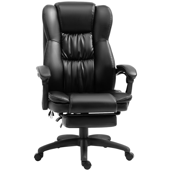 Fauteuil bureau massant inclinable réglable repose-pieds rétractable grand confort synthétique noir