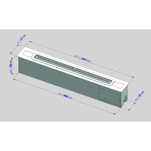 Slim 100 - Bruciatore a Bioetanolo Automatico da Incasso 90,8x16,8x12,8 cm 5,5lt Smart App in Acciaio