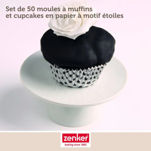 Set pâtisserie avec 50 moules à muffins étoiles en papier, 2 bols à mixer, verre mesureur et spatule Zenker