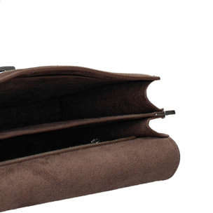 Borsa a tracolla da donna Made in Italy - Celeste Prime - Pelle scamosciata - 24.0 x 15.0 x 7.0 cm