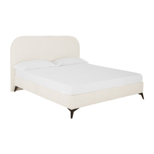 Lit rembourré en boculé blanc pour les matelas en différentes tailles