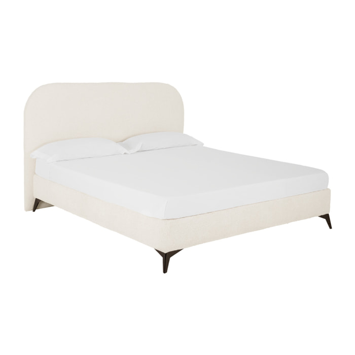 Lit rembourré en boculé blanc pour les matelas en différentes tailles