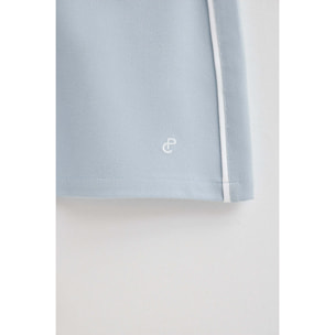 Gonna blu chiaro June con monogramma ricamato