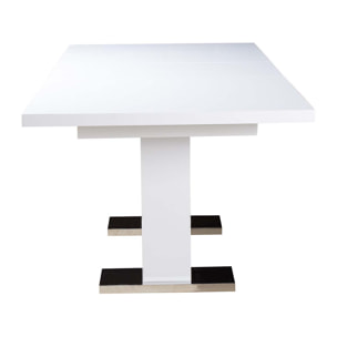 Table repas extensible "Toda" - 140/180 x 90 x 77 cm - Blanc