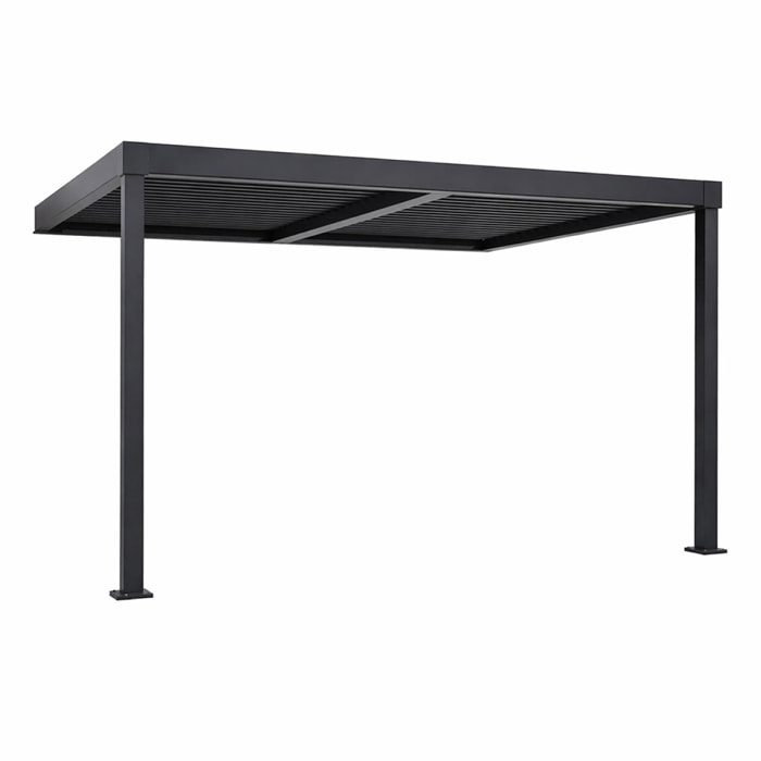 Pergola bioclimatique adossée en aluminium noir 3x3m PANAGIA