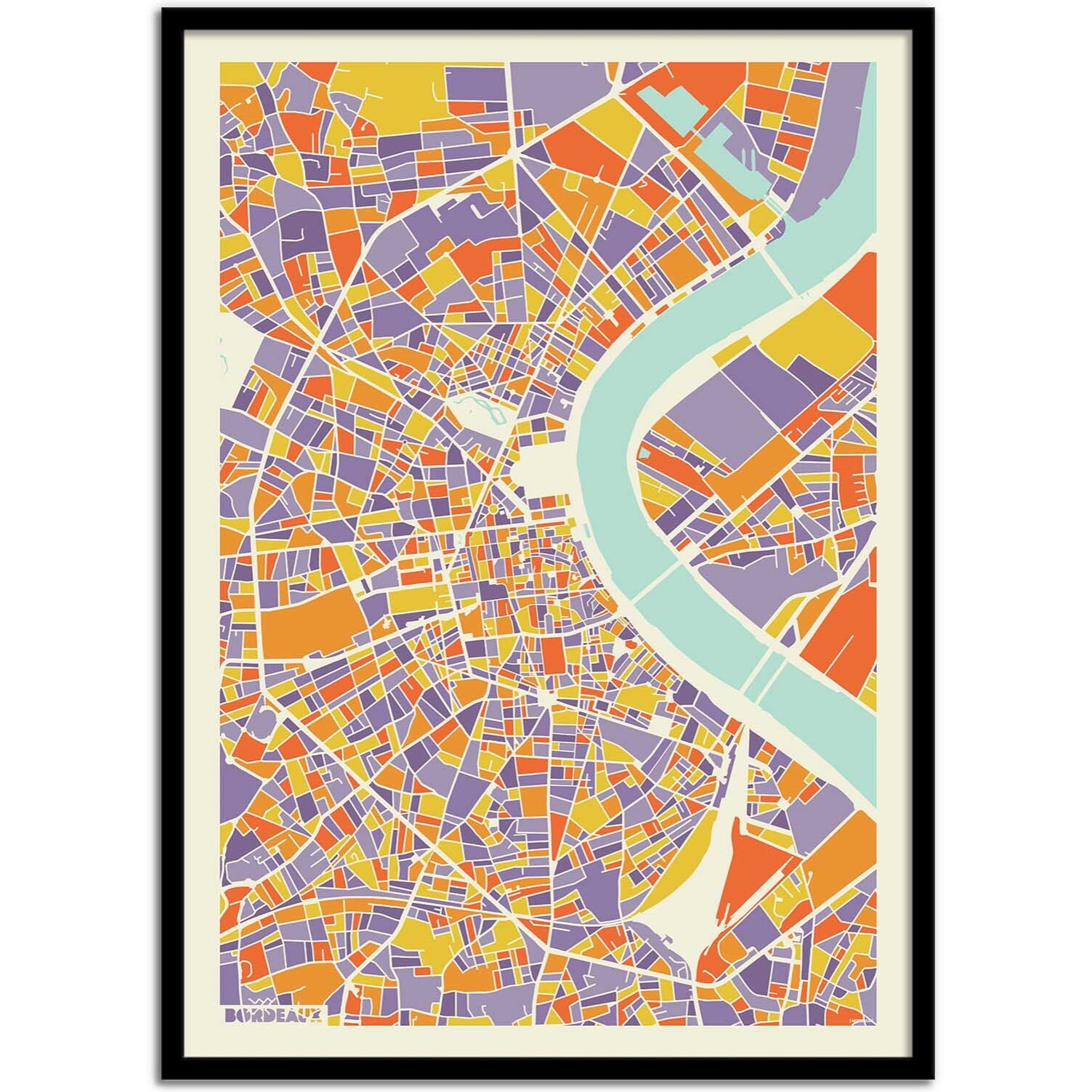 Affiche - Bordeaux Rainbow map - Muzungu