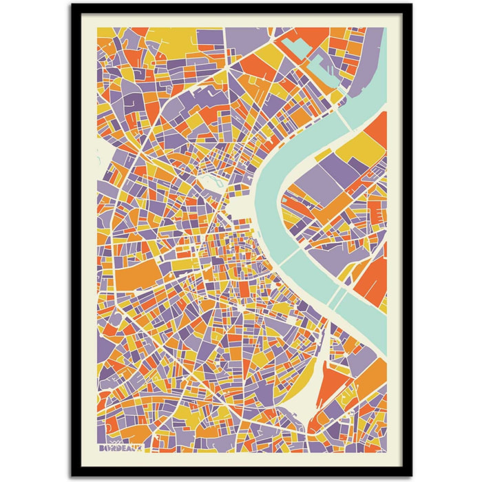 Affiche - Bordeaux Rainbow map - Muzungu