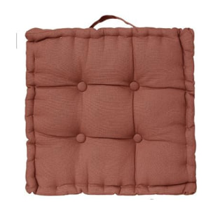 Coussin de sol 40 x 40 x 8 cm Atmosphéra - Couleur: Terracotta