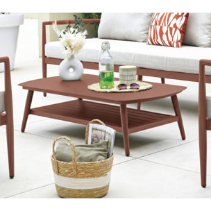 Salon de jardin en aluminium - 5 places - terracotta brun - NAÏROBI