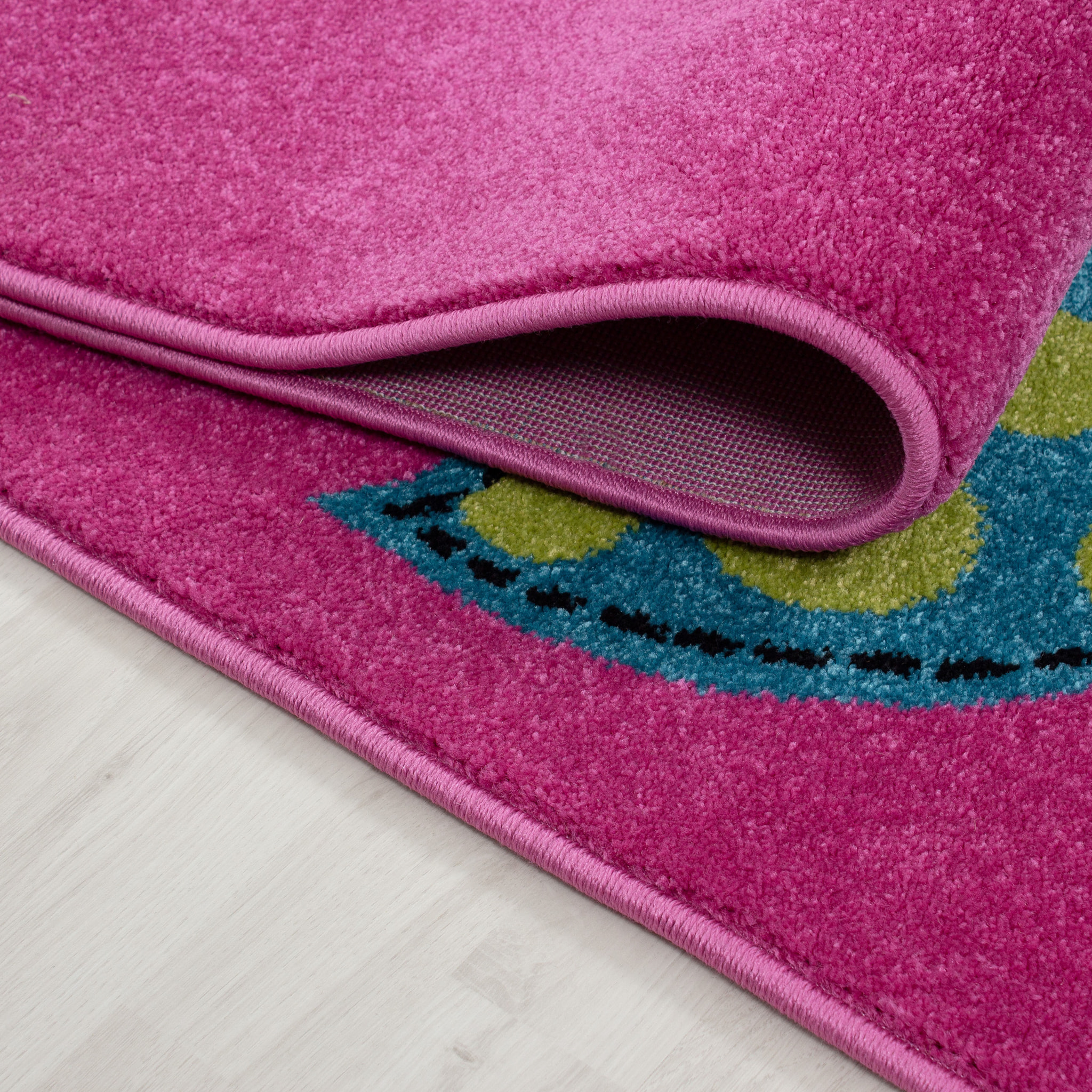 KIDS - Tapis enfant rond à motif hiboux violet - KID0420LIL