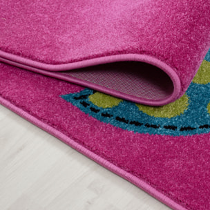 KIDS - Tapis enfant rond à motif hiboux violet - KID0420LIL