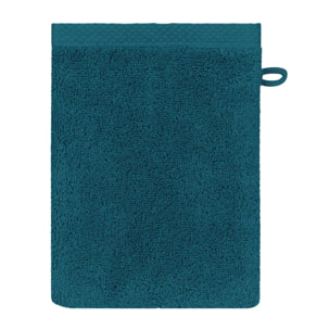 Gant de toilette pur coton 550 g/m² uni bleu Elea canard