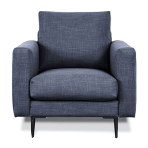 Fauteuil Caruso Tissu bleu - 1 Place