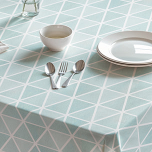 Nappe imprimée anti-tâches AGNES BLEU VERT