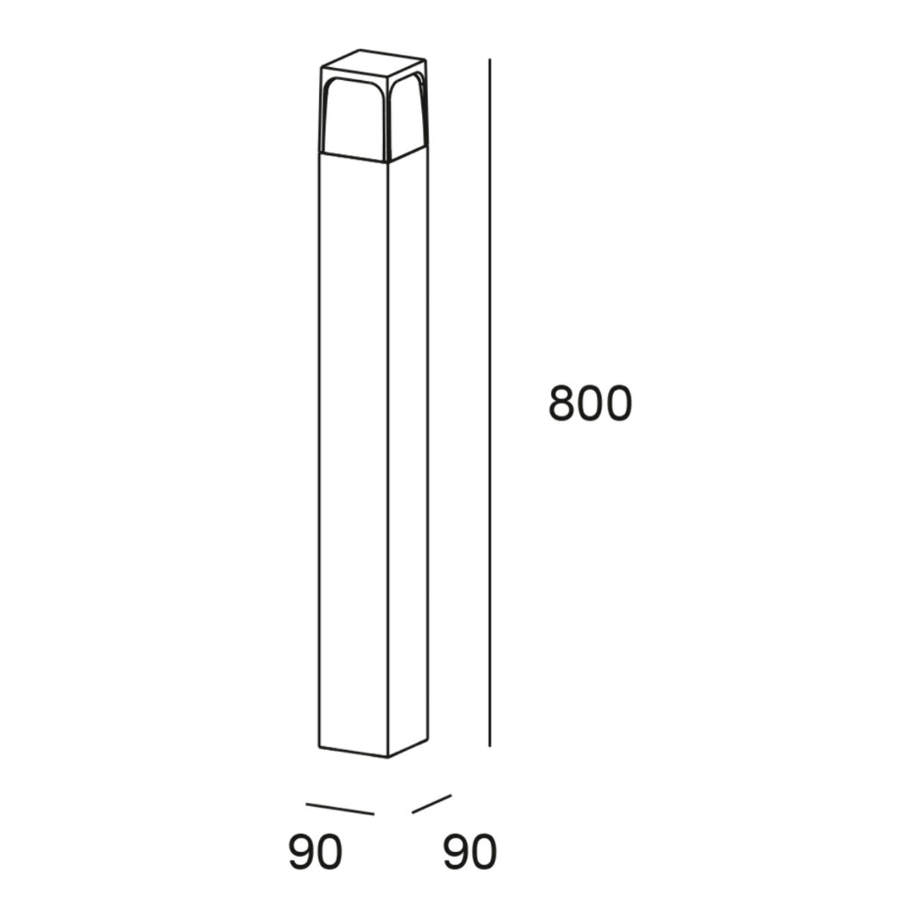 Forlight Veta baliza exterior negra para bombilla E27
