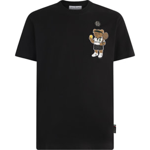 PHILIPP PLEIN Round Neck T-Shirt Teddy Tennis Patch