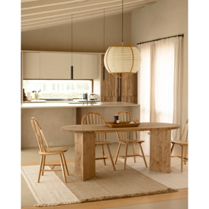 Mesa de comedor de madera maciza en tono roble oscuro de varias medidas