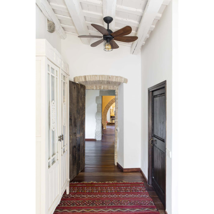 CHICAGO S Ventilatore a soffitto  nero/noce