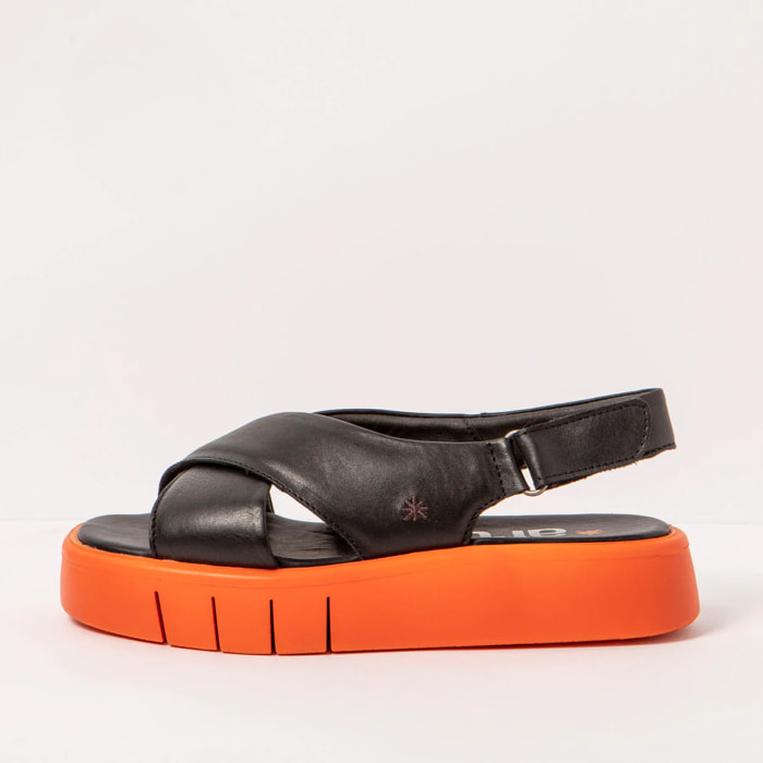 Sandalias 1855 NAPPA BLACK-ORANGE/ MALAGA color Black-orange