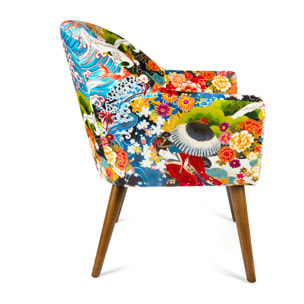 Poltrona Kimono Excelsa in poliestere e legno, 70,5 x 65 x 83 cm, multicolore