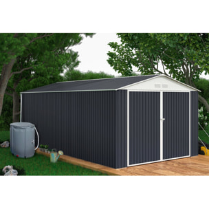 Garage métal " Houston" - 15,36 m² avec gouttière et récupérateur d'eau - Anthracite