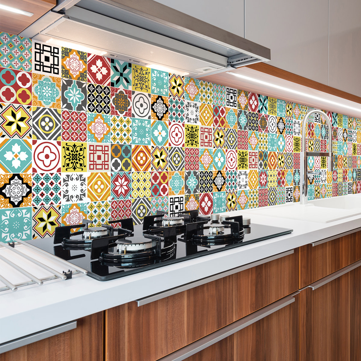 Stickers muraux - Sticker Mural Carrelage adhésif Cuisine Salle de Bain - 60 STICKERS CARRELAGES CYNTIARIA