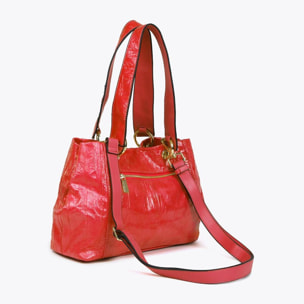 Borsa a tracolla effetto pelle texture