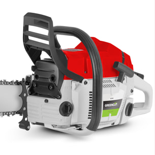 Motosierra de gasolina 2 tiempos 65cc, espada 24" 84 dientes GREENCUT GS720X