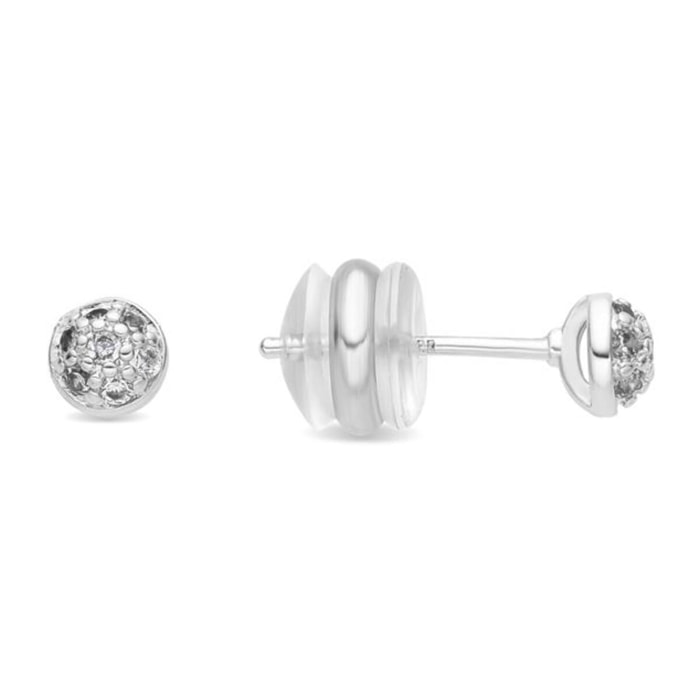 Pendientes acabado plata y Circonita Brillante