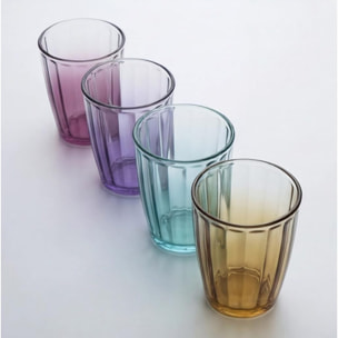 Set 6 bicchieri acqua colorati in vetro 31 cl, design moderno ed elegante, bicchieri resistenti per bibite cocktail e succhi, vetro certificato per alimenti senza piombo, lavabili in lavastoviglie