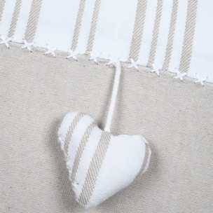 Coussin décoratif coeur - Ecru