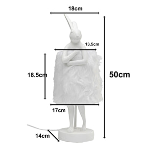 Lampe Animal lapin Fluff 50cm blanc Kare Design