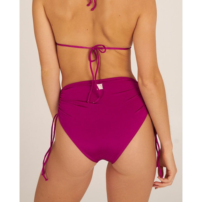Braga de bikini alta en tejido satinado