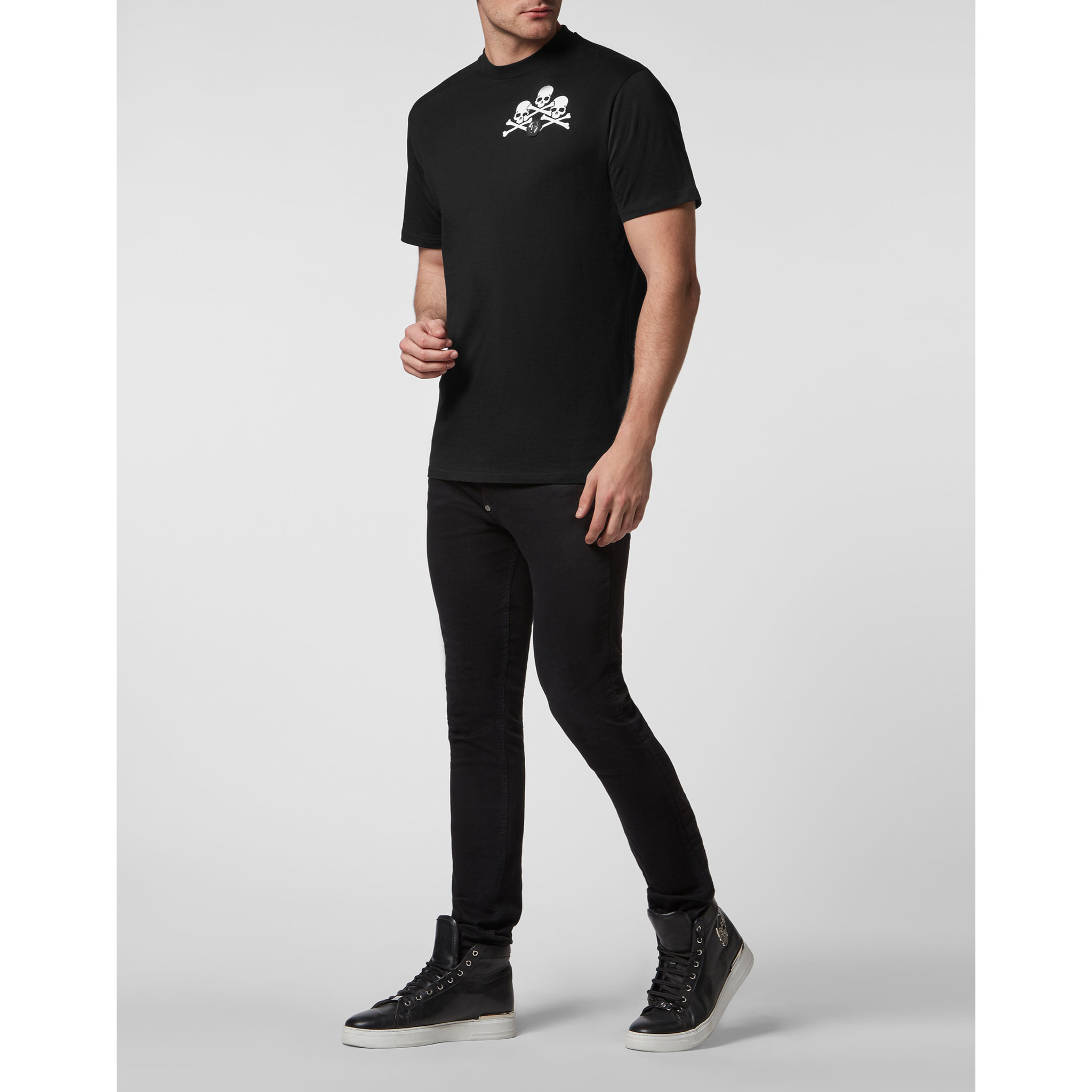 PHILIPP PLEIN Camiseta de cuello redondo y manga corta SKULL